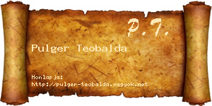 Pulger Teobalda névjegykártya